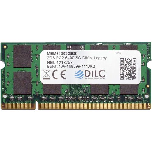 RAM DDR2 SODIMM 2 Go, mémoire RAM pour ordinateur portable, 800 MHz PC2-6400 (240 broches), compatible avec les ordinateurs portables/ordinateurs portables ou mini PC avec emplacements SODIMM
