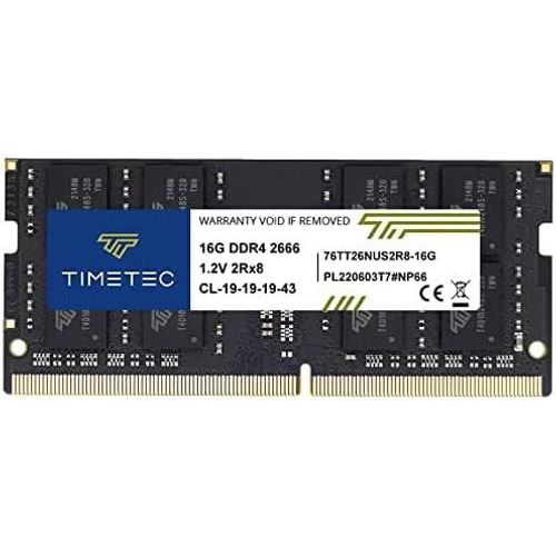 16 Go DDR4 2666MHz PC4-21300 Non ECC sans Tampon 1,2 V CL19 2Rx8 Double Rang 260 Broches SODIMM pour Ordinateur Portable Ordinateur Portable mémoire RAM Module de Mise à Niveau