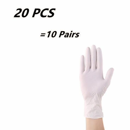 Gants de poulet en latex de caoutchouc NitCarter,mitaines pour la cuisine,la vaisselle,le travail,le jardin,les livres ménagers,les salons de beauté,20 pièces,50 pièces -Blanc 20pcs-M