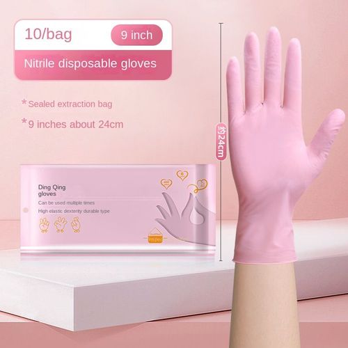 NitCarter-Gants de vaisselle étanches pour femme,gants de travail,ménage,livres,cuisine,qualité alimentaire,poulet,ménage,3933 - Type Pink10pcs-M handwidth9-9.5cm