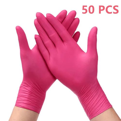 Gants de poulet sans latex violet NitCarter,gants pour livres,mécanicien,travail,cuisine,vaisselle,jardin,beauté,tatouage,100 pièces - Type Rose Red 50PCS-M