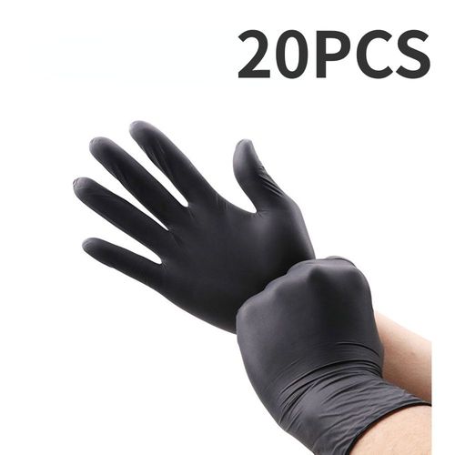 Gants Noirs Épais et Durables pour Livres Ménagers,Accessoire de Vaisselle pour Jardin,Teinture des Cheveux et Tatouages,20/50/100 Pièces -Noir20PCS-S