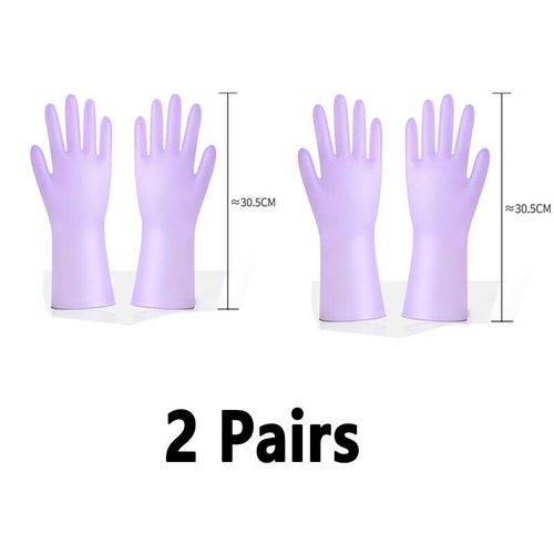 Gants de ménage antidérapants en Nitrile,pour cuisine,jardin,linge,vaisselle,qualité alimentaire,protection et réutilisation - Type Purple (2 pairs)-M