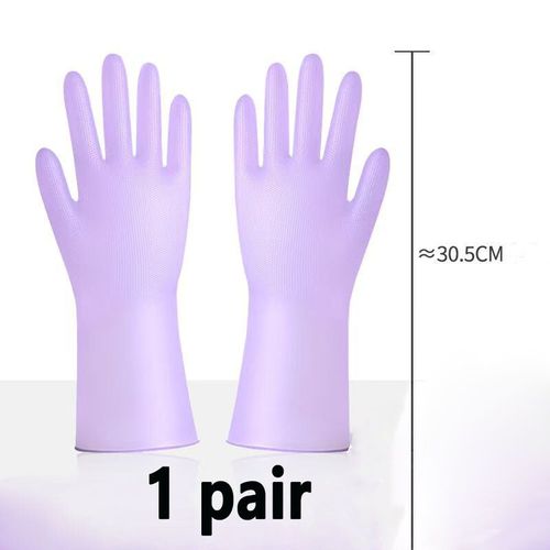 Gants de ménage antidérapants en Nitrile,pour cuisine,jardin,linge,vaisselle,qualité alimentaire,protection et réutilisation - Type Purple (1 pair)-L