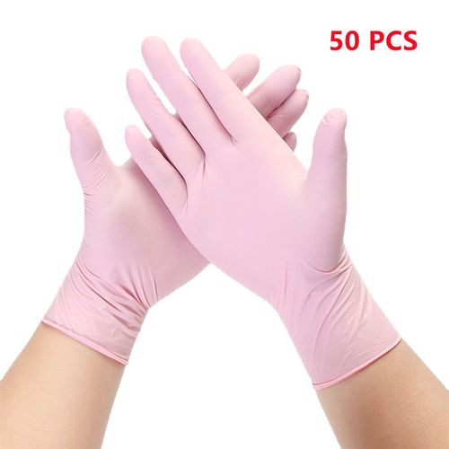Gants rose NitCarter sans poudre de poulet,gants pour livres ménagers,cuisine,jardinage,travail,vaisselle,industriel,50 pièces -Rose 50pcs-L-B