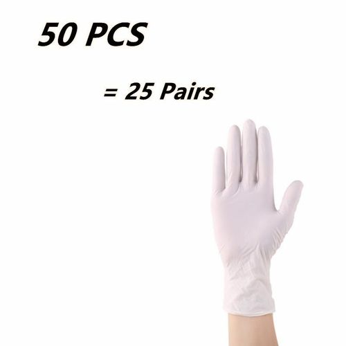 Gants de poulet en latex de caoutchouc NitCarter,mitaines pour la cuisine,la vaisselle,le travail,le jardin,les livres ménagers,les salons de beauté,20 pièces,50 pièces -Blanc 50pcs-S