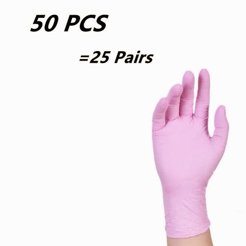 Gants de poulet en latex de caoutchouc NitCarter,mitaines pour la cuisine,la vaisselle,le travail,le jardin,les livres ménagers,les salons de beauté,20 pièces,50 pièces -Rose 50pcs-S