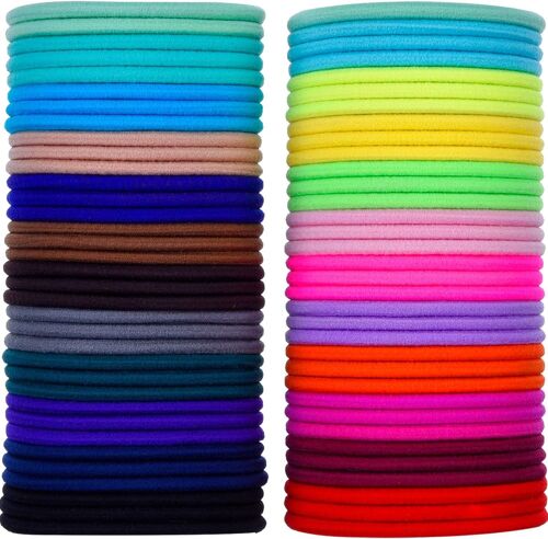 Kalanka-69 Pièces 3mm Multicolor Élastiques Bande De Cheveux Aucun Métal Élastiques Doux 
