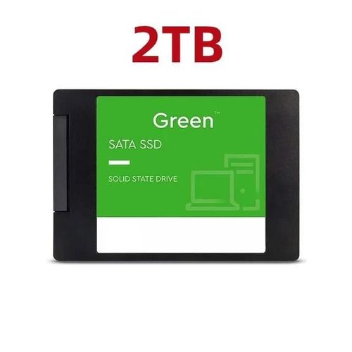 ORE-Disque dur SSD Portable d'origine 2 à 2.5 pouces 4 pouces Sata III pour ordinateur Portable Micro bureau 1 pouce semi-conducteur interne--Green 2TB