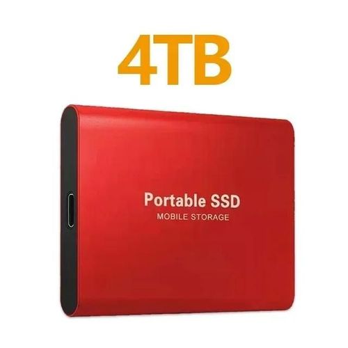 Disque dur externe Portable SSD, Usb3.1,haute vitesse pour ordinateur Portable/PC/MAC/téléphone-Rouge 4TB