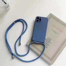 Collier Sangle Cordon Bandoulière Lanière Étui En Silicone Liquide Pour Google Pixel 7 6 8 9 Pro 7a 6a 9a Couverture Arrière Pixel 8 Pro 8a Funda-Case & Strap-Navy Blue-3