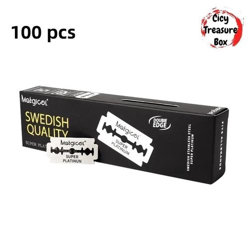 50/100 Pièces Lames De Rasoir Double Bord Lames De Rasoir Pour Hommes Rasage Lames De Rasage En Acier Inoxydable Lame De Rasoir Manuelle Outil De Rasage-100 Pcs 