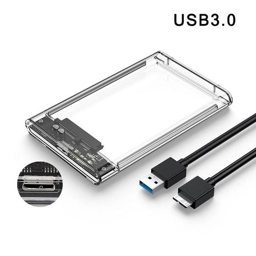 ORE-Boîtes de disque dur USB 3.0/Type C 2.5 pouces HDD SSD coque SATA boîtier de disque dur boîtier de disque dur câble 5 Gbps prise en charge 2 to UASP--USB 3.0