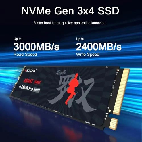 ORE-HUADISK M.2 NVMe PCIe SSD 128GB 256GB 512GB disque dur M2 NVMe 2280 1 to 2 to disque SSD interne pour ordinateur portable de bureau--256GB NVMe SSD