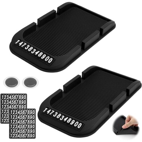 2 Tapis Tapis Antidérapant 3 En 1 Pour Tableau De Bord De Voiture,Tapis Antidérapant Pour Décoration De Voiture,Lunettes,Téléphones Portables