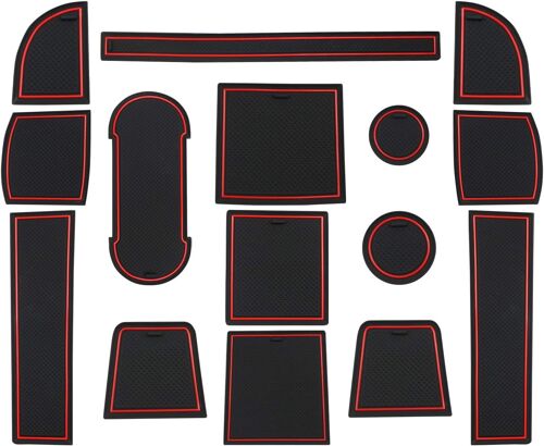 Tapis Anti-Dérapants Pour Seat Ateca,Tapis En Caoutchouc Pour Porte-Gobelet Accoudoir Porte Arrière Avant Lot De 11
