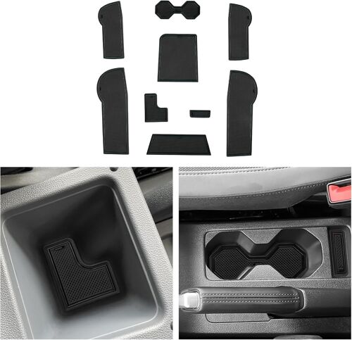 Compatible Avec Vw T Cross 2018-2023 2024 Tapis Anti-Poussière Antidérapante,T Cross Intérieure Tasse Boîte De Bras Tapis De Stockage T Cross 2024 Accessoires(Noir)