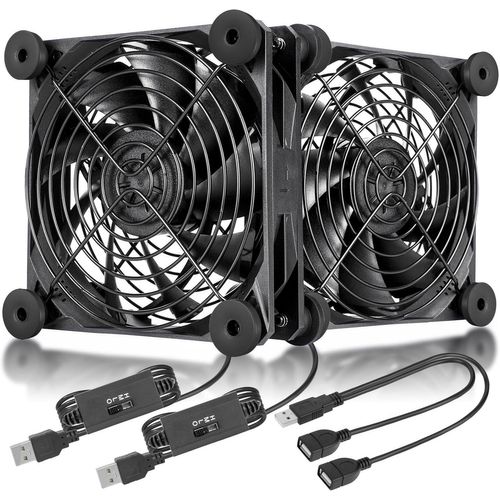 N12u04 Ventilateur Usb,Contrôle Multi-Vitesse,Avec Protection En Métal Pour Pc,Boîtier Tv,Récepteur,Cabine Av,Ps4,Routeur 120 Mm