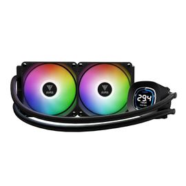 AURA GL240 DIGITAL Refroidisseur Liquide AIO CPU 240mm,Affichage en Temps Réel,Ventilateurs PWM Hydrauliques,Synchronisation MB ARGB,LGA20XX/1851/1700/ 115X/ 1200 AM5/AM4/AM3,Noir
