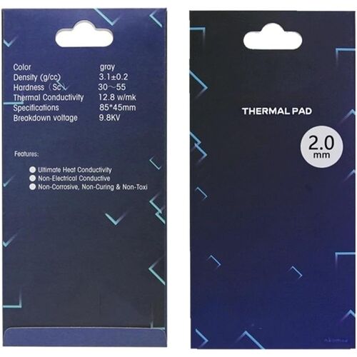 KAL-Pad Thermique 12,8 W/Mk, 85X45X2Mm, Thermal Pad En Silicone Pour Dissipateur Thermique/Gpu/Cpu/Led