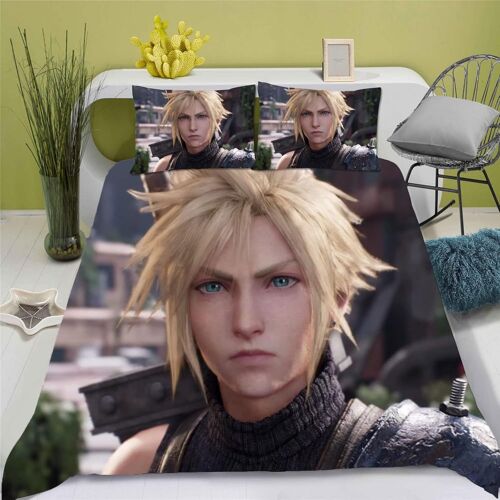 Parure De Lit D Anime Final Fantasy - Housse De Couette En Microfibre Avec Fermeture ¿¿Clair - Cadeau Enfant (, X )