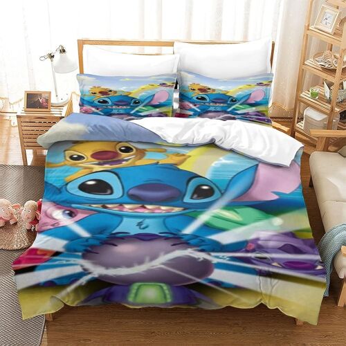 Stitch Impression En D Housse De Couette¿Couette Microfibre Avec Fermeture Eclair Enfants Adultes¿Lilo & Stitch Ensemble De Housse De C Ouette
