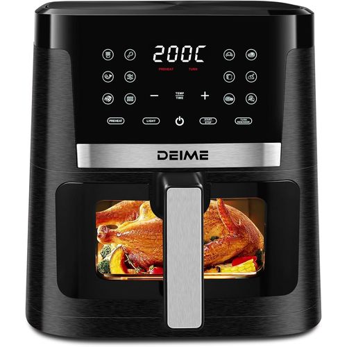 Friteuse À Air 7L Airfryer Sans Huile 1700 W Four Électrique Sain Grande Capacité Avec Fenêtre De Cuisson Visible, 12 Préréglages En Une Seule Touche, Contrôle Numérique, Cuisson Personnalisable
