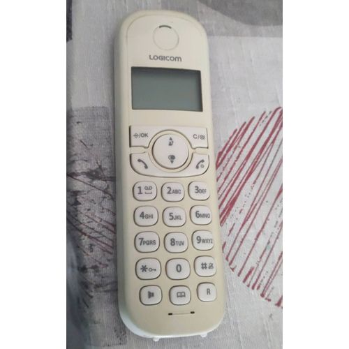 Combiné seul Logicom Manta 250 blanc et noir au revers pour téléphone fixe sans fil Manta 250
