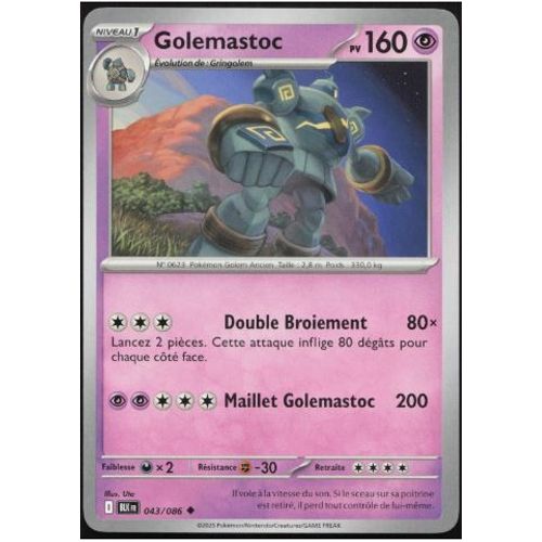 Pokémon Golemastoc 043 / 086 Foudre Noire