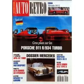 Auto Retro 163 De 1994 Alfa Romeo 2000 Spider,Mercedes 300sl Coupe,Porsche 911r,934 Turbo,Opel Gt 1900,Bmw Motorsport,Alfa 33 Stradale,Auto Union V12 Type D,Hispano Suiza H6b,Bracq,Mercedes 250/280/30