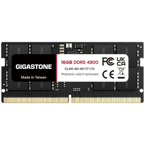 [DDR5 RAM] 16Go Kit DDR5 4800MHz PC5-38400 CL 40-40-40-77 1.1V SODIMM 262pin UnbuffeRouge Non ECC Mémoire Haute Performance Mise à Niveau pour Portable