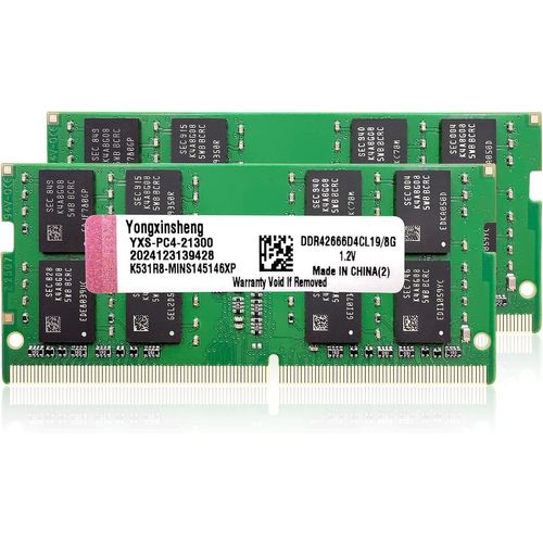 DDR4 2666MHz 16GB Kit (8GBx2) Laptop RAM PC4-21300 SODIMM Non-ECC Unbuffered 1.2V 2Rx8 Dual Rank 260-Pin CL19 PC Computer Memory Upgrade Memory Module