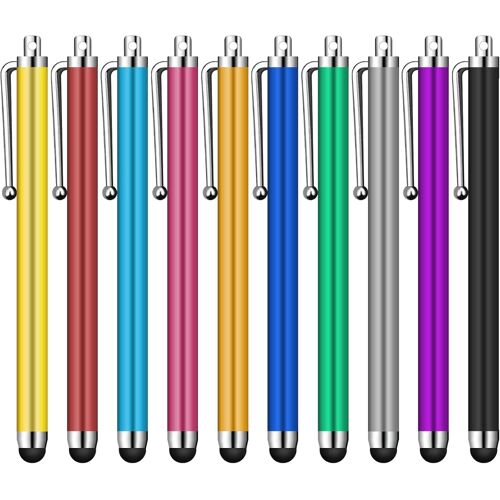 Lot de 10 Stylets universels capacitifs pour écran Tactile, tablettes, iPad Mini, iPad Pro, iPad Air, Smartphones, Plusieurs Couleurs