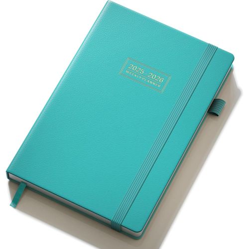 Teppc-- Agenda Scolaire 2025 2026 Semainier Planner A5, 18 Mois Juillet 2025 À Décembre 2026 (Cyan)