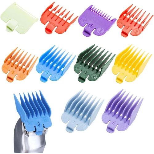 Lot de 10 Peignes pour Sabot Cheveux, Sabot Tondeuse, Sabot pour Tondeuse Clip, Convient à Toutes les Tondeuses de Taille Réelle¿sabot tondeuse,Peignes de guidage de tondeuse à cheveux