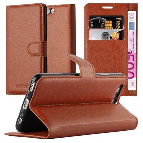 Cadorabo Housse Compatible Avec Huawei P10 Plus En Noisette Marron - Étui De Protection Avec Fermeture Magnétique, Fonction De Support Et Compartiment Pour Carte