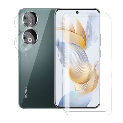 Lot De 2 Verre Trempé Incurvé Pour Honor 90 5g +Lot De 2 Verre Trempé Protecteur D'objectif Camera Arrière-Visiodirect