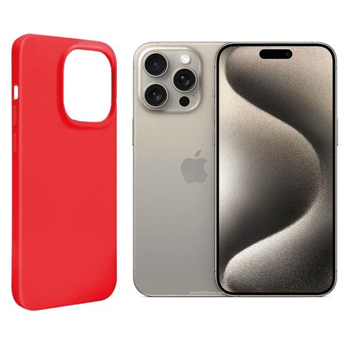 Coque de protection Rouge souple silicone Compatible pour iPhone 16 Pro Max 6.9""- Visiodirect -