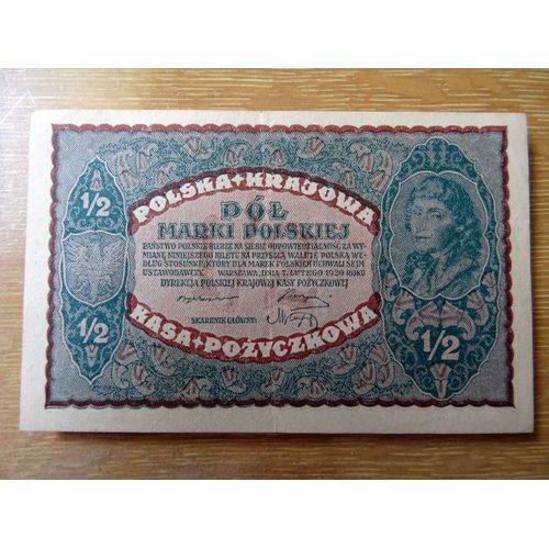 Billet Pologne 1/2 Marki 1920