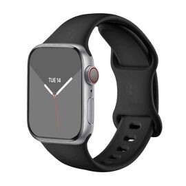 Bracelet Silicone Noir Souple Pour Apple Watch Serie 9 8 7 6 5 4 3 2 1 Se 38mm 40mm 41mm - Visiodirect -