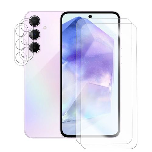 Lot de 2 Verre trempé pour Samsung Galaxy A55 5G + Lot de 2 Verre trempé protecteur d'objectif camera arrière -Visiodirect