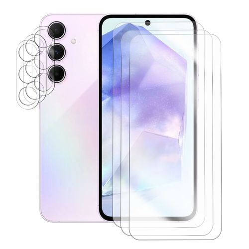 Lot de 3 Verre trempé pour Samsung Galaxy A55 5G + 3 Verre trempé protecteur d'objectif camera arrière -Visiodirect