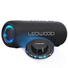 Enceinte Hifi Autonome 100W Ledwood XS100, Ampoule LED, Buetooth USB, TWS, IPX5, Assistant Vocal, 10W RMS, Batterie 2000mAh