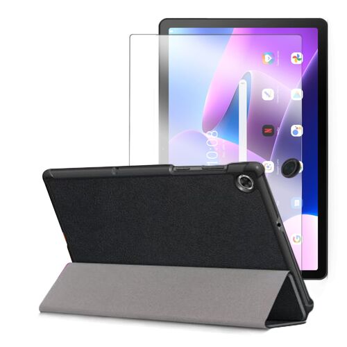 Etui En Simili Cuir + Verre Trempé Pour Lenovo Tab M10 Plus (3rd Gen) - Noir - Visiodirect -