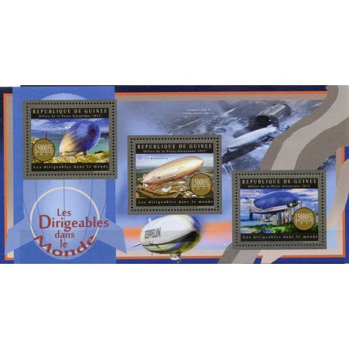 Guinée Timbres Les Dirigeables , Comte Von Zeppelins 2013