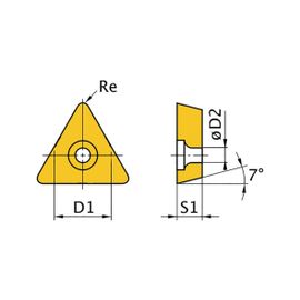 Plaquette avec revêtement 60° TCMT110204 - taille 11 - 5 pcs Optimum TCMT110204