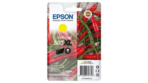 Epson 503XL - 6.4 ml - XL - jaune - original - blister - cartouche d'encre - pour EPL 5200; RIP Station 5200; WorkForce WF-2960