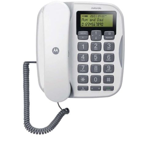 Motorola Telefono Fisso Ct510 Bianco Con Vivavoce E Tasti Grandi