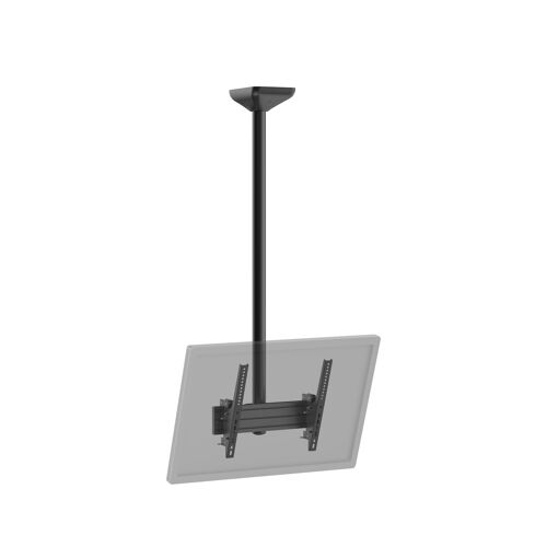 Support TV plafond inclinable 1 écran portrait 43''- 75'' Hauteur 150cm noir