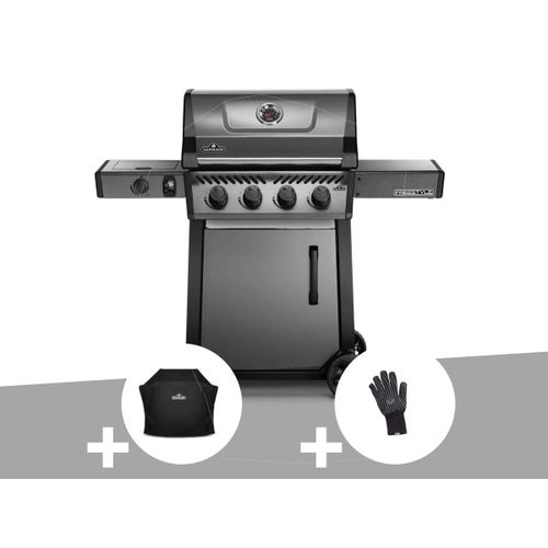 Barbecue à gaz Napoleon Freestyle F425SIB - 4 brûleurs + Sizzle Zone + Housse de protection + Gant anti-chaleur
